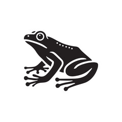 Frog logo. Abstract frog on white background. Bufo Common European Toad