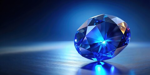 Brilliant blue glass sapphire gemstone reflecting light, blue, glass, sapphire, gemstone, jewelry, shiny,precious, rare
