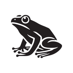 Frog logo. Abstract frog on white background. Bufo Common European Toad