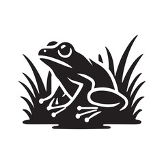 Frog Silhouette vector stock illustration.