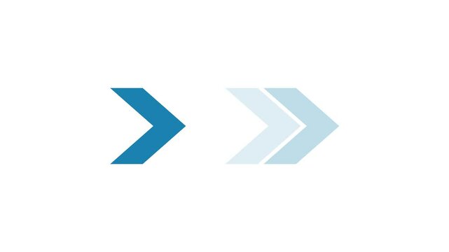 Right-directional arrow loop animation. Animated arrows for the overlay video layer. 4k animation.