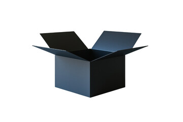Open Black Box Isolated on PNG Transparent Background