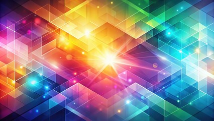 Fototapeta premium Colorful geometric abstract background with light effects and overlays, geometric, abstract, colorful, background