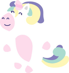 illustration of cute little unicorn.