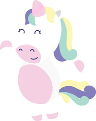 illustration of cute little unicorn.