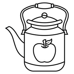 Hand Drawn Cute Teapot Coloring Book Vector Illustration. Bold and Easy Design For Adults and Kids. Coloring Page for Stress Relief and Relaxation
