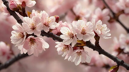 Obraz premium Delicate Pink Almond Blossoms Branching Out