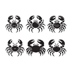 Tasmanian giant crab silhouette. Isolated crab on white background