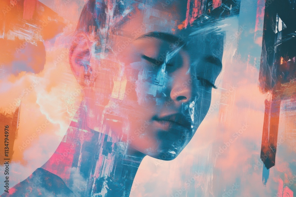 Poster a digital gallery showcases vibrant virtual artworks and lifelike avatars, inviting visitors to imme