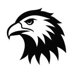 Obraz premium Eagle Head Silhouette Vector Art Illustration - Black Bird Silhouette Design