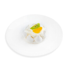 Meringue cake, on a white background, isolated.