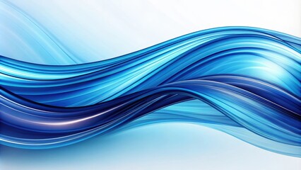 Naklejka premium Abstract blue wave with swirls and curves, water, ocean, motion, fluid, digital art, energy, abstract, smooth, flow