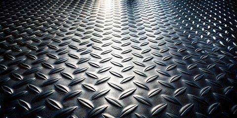 Captivating Silhouette of Steel Floor Design on Checker Plate Background, Ideal for Industrial Themes, Modern Architecture, and Creative Projects in Graphic Design and Marketing
