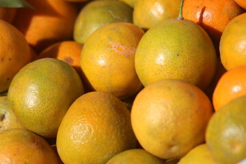 Green and Yellow Oranges, Small Oranges Close Up
