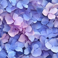 Seamless hydrangea texture, realistic patterns, natural colors, soft lighting