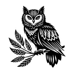 A owl sillhouette vector style illustration 