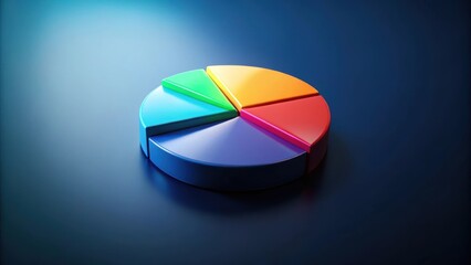 Fototapeta premium Colorful pie chart on dark blue background, chart, data, colorful, graph, statistics, information