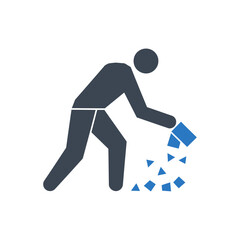Pouring Material or Waste Icon