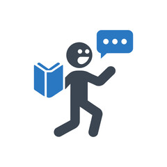 Excited Reading Person Icon