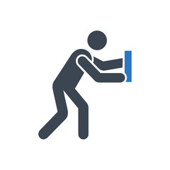 Person Pushing Wall Icon