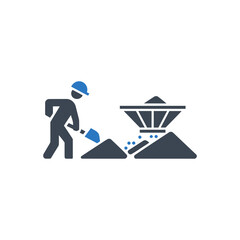 Shoveling Dirt Construction Work Icon