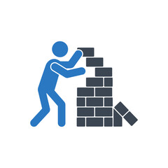 Building Wall Collapse Icon