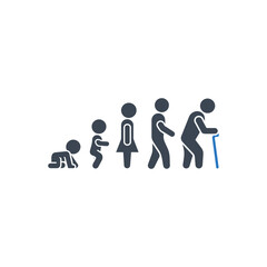 Human Aging Process Icon