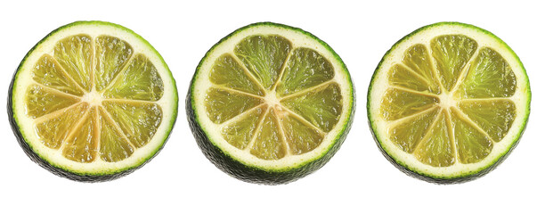 Fototapeta premium Lime Slice Isolated on PNG Transparent Background