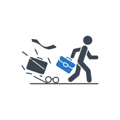 Person Running with Briefcase Icon