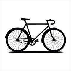 Bike silhouette vector art illustrations on white background.