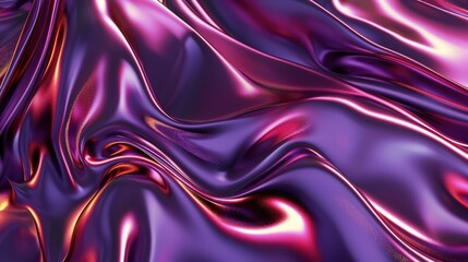 Obraz premium 3d render abstract background. Wavy metallic texture banner, Ultraviolet wallpaper, fluid ripples, liquid metal surface, esoteric aura spectrum in bright colors