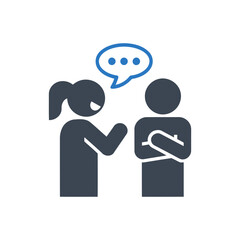 Talking People with Speech Bubble Icon