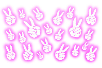 Glowing pink piece pattern of pixel art