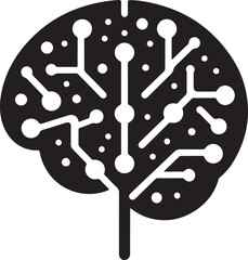 Silhouette vector of a brain, perfect for medical, neuroscience, psychology, and creative design projects. EPS format, high-quality and scalable graphic.