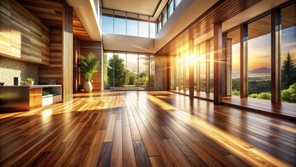 Fototapeta premium Stunning Modern Wood Tile Flooring Design - High-Resolution Images, Interior Design, Home Decor, Architectural Photography