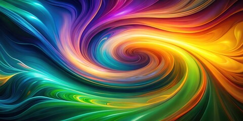 Fototapeta premium A swirling abstract art piece with vibrant colors and dynamic curves creating a captivating illusion of depth and movement
