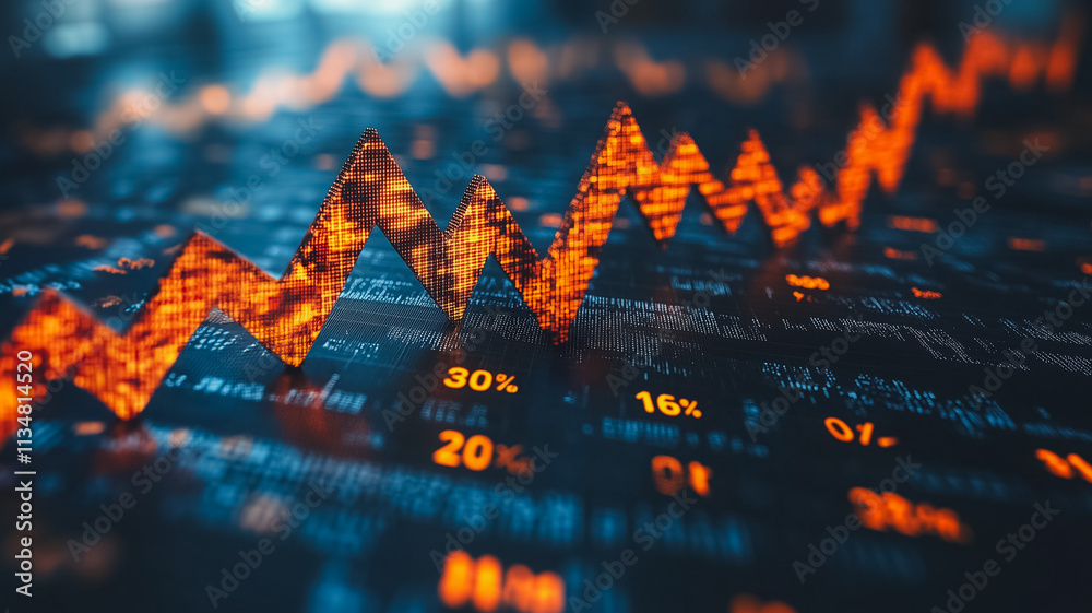 Poster a graph with a red line that is pointing down