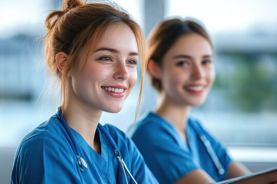 Meeting Conference Discussing Patient Care Between Nurse Physical Therapist Young Medical Professionals