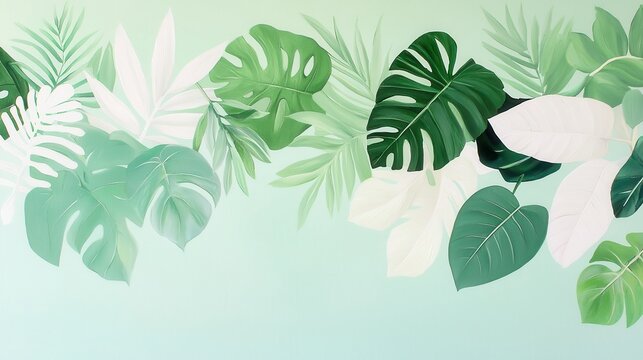 Lush greenery with a bright background, vibrant foliage creates a lively atmosphere, enhancing the freshness and vitality of the scene.