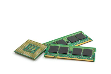 Obraz premium cpu and ram on white background