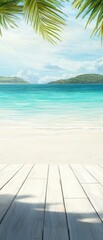 Fototapeta premium Relaxing beach day at tropical paradise scenic landscape nature's serenity tranquil waters majestic viewpoint