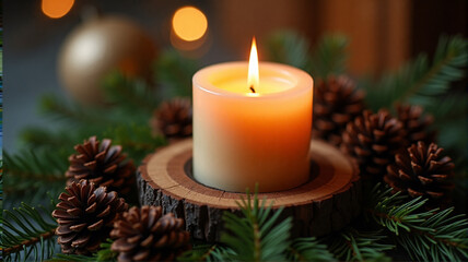 christmas decoration with candle