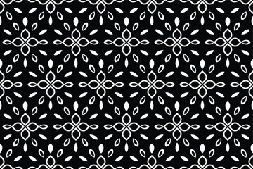 Abstract floral seamless pattern. Black and white. Vector background.