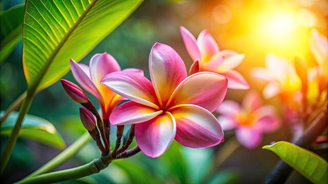 Champa Flower Garden Photography: Candid Shots of Beautiful Plumeria Blossoms