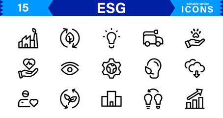 Modern ESG Icons - Ideal for Apps, Websites, and Marketing in the Sustainability and Responsibility Space