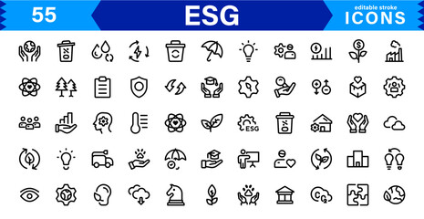 Modern ESG Icons - Ideal for Apps, Websites, and Marketing in the Sustainability and Responsibility Space