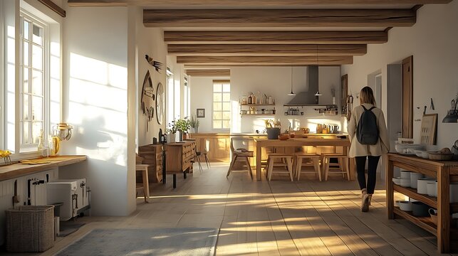 Cozy kitchen interior modern home lifestyle photography bright space
