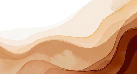 Abstract earth tone watercolor waves for modern artistic backgrounds