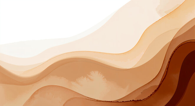 Abstract earth tone watercolor waves for modern artistic backgrounds