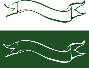 Green ribbon with the copy space